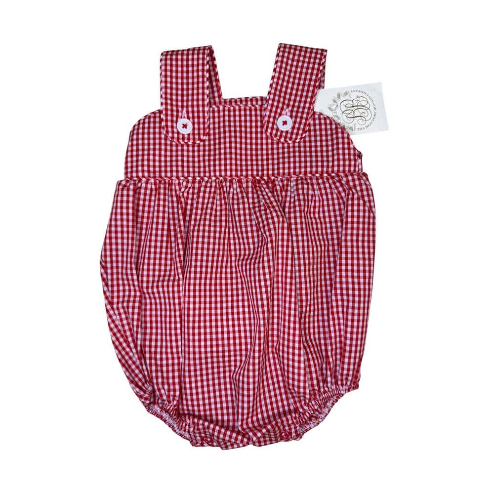 The Beaufort Bonnet Company Bubble Baby 0-6M Red NWT Gingham Cotton Blend